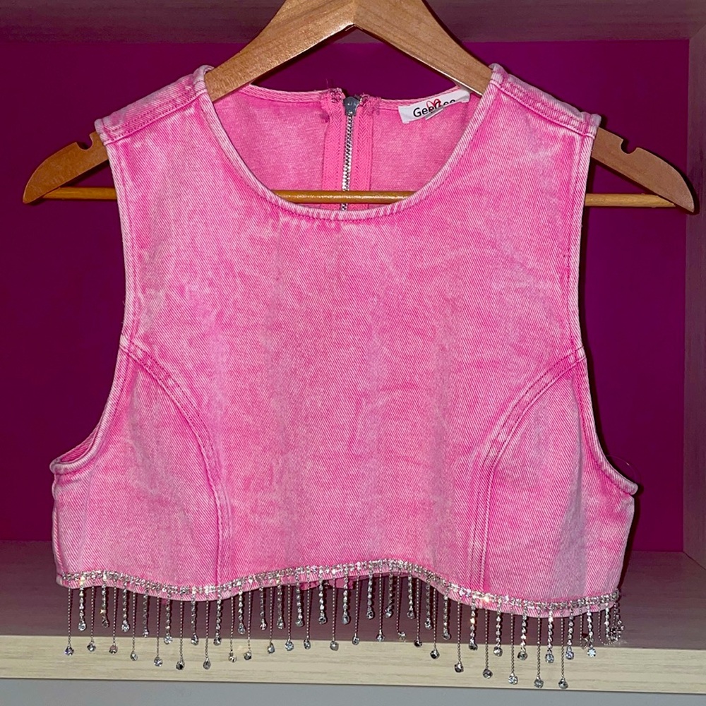 Pink acid washed crop top. MAKE AN OFFER